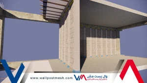 اجرای وال مش در دیوار متقاطع